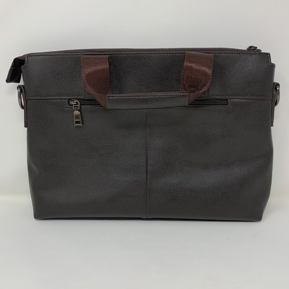 Polo Vicuna Messenger Bag Brown Business Casual Leather Zip Up Laptop Slot 14x10 - Picture 4 of 8